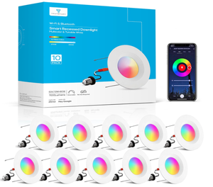 lot 43 image: LOT OF 10 TRAMSMART 6 Inch Smart LED Recessed Lights