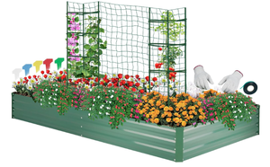 lot 133 image: ONCEMORE Galvanized Raised Garden Bed for Vegetables Flowers Herbs