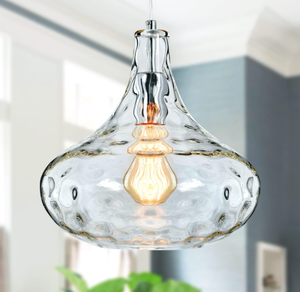 lot 176 image: KOKAiZeeKi Vintage Farmhouse Glass Pendant Light