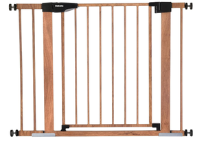 lot 263 image: BABELIO Metal Baby Gate with Wood Pattern
