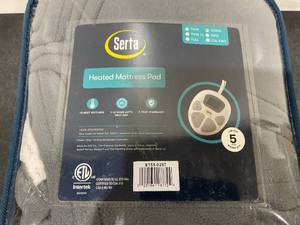 lot 224 image: Serta Plush Heated Mattress Pad Queen - Electric Bed Warmer, Queen