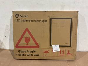 lot 104 image: ANTEN LED Mirror for Bathroom, LED Vanity Mirror, Dimmable Bathroom Mirror with Lights