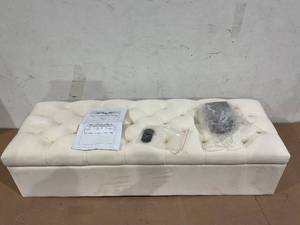 lot 56 image: Tufted Fabric Storage Bench