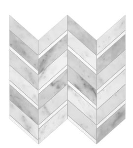 lot 405 image: Small Chevron 12.2 in. x 11 in. Gray Peel and Stick Backsplash Stone Composite Wall Tile (10 Tiles)