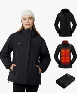 lot 422 image: Cadai Womens 3-in-1 Heated Jacket with Battery Pack  Sze Large