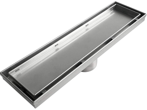 lot 430 image: Linear Shower Drain with 2-in-1 Flat & Tile Insert Cover