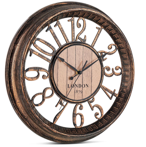 lot 432 image: Bernhard Products Large Wall Clock 16 Inch Brown Noiseless Battery Operated