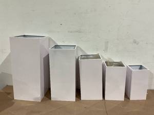 lot 23 image: LOT OF 5 Geetery Metal Display Pedestal Stand Pillars White Pedestal Stand for Weddings