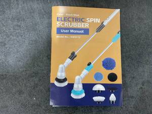 lot 354 image: Electric Spin Scrubber, 2024 New Cordless Cleaning Brush with Long Handle & 6 Replaceable Brush Heads and Adapter