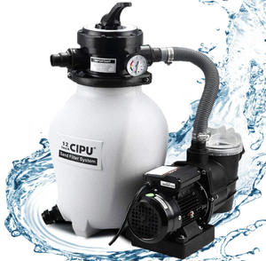 lot 93 image: CIPU 12-inch Sand Filter Pump System Handy 4-Way Valve for Above Ground Swimming Pools with Prefilter Pool Pump