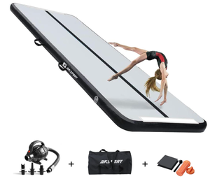 lot 94 image: AKSPORT Gymnastics Air Mat Tumble Track Tumbling Mat Inflatable Floor Mats with Air Pump for Home