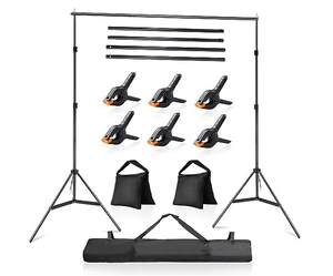 lot 383 image: LDGHO Photo Video Studio 10x7Ft (WxH) Adjustable Background Stand Backdrop Support System Kit with Carry Bag