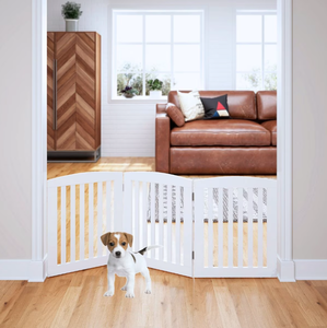 lot 392 image: Pawland Freestanding Foldable Wooden Dog Gate