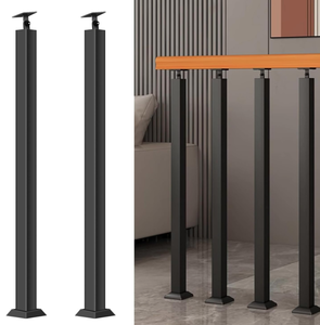 lot 398 image: Square Stair Baluster Posts- 270° Adjustable Metal Railing Spindles with Flat Bracket Base and Screws Kits