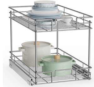 lot 475 image: ROOMTEC New Version Pull Out Cabinet Organizer for Base Cabinet (11 W X 21 D)
