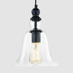 lot 479 image: Matte Black Glass Pendant Light Fixture