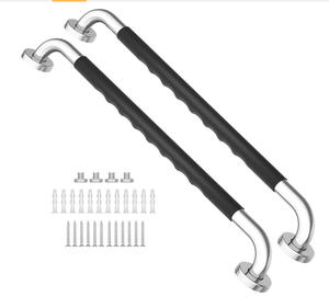 lot 489 image: 2 Pack 24 Inch Shower Grab Bar wAnti Slip Rubber Grip