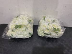 lot 492 image: White Faux Flowers for Centerpieces Lot of 6