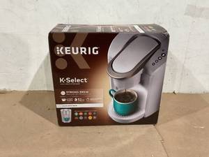 lot 396 image: Keurig K-Select Single-Serve K-Cup Pod Coffee Maker, Matte White