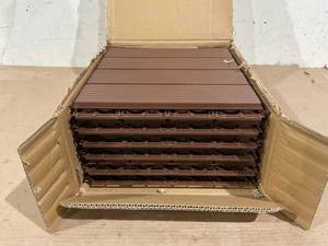 lot 477 image: Interlocking Deck Tiles, 12 PCS 12 x 12 Patio Tiles Waterproof