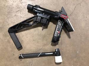 lot 9 image: Husky Pneumatic 3-in-1 15.5-Gauge and 16-Gauge 2 in. Flooring Nailer and Stapler with Quick Jam Release Customer Returns See Pictures