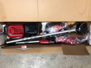 lot 10 image: Toro Flex-Force 60-volt Max 16-in Straight Shaft Battery String Trimmer 2.5 Ah (Battery and Charger Included)  Customer Returns See Pictures