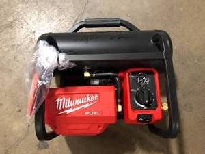 lot 16 image: Milwaukee M18 FUEL 18-Volt Lithium-Ion Brushless Cordless 2 Gal. Electric Compact Quiet Compressor (Tool-Only)   Customer Returns See Pictures