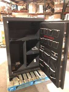 lot 20 image: Sports Afield Haven 48-Gun Fire and Waterproof Electronic Lock Gun Safe, Metal Gray Gloss Metallic Finish   Customer Returns See Pictures