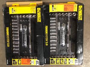 lot 30 image: Lot of 2 DEWALT 38 in. Drive Socket Set with Toughsystem Tray (37-Piece)   Customer Returns See Pictures