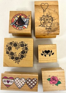 Collection of Various Hearts and Halloween Stamps