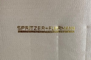 Spritzer & Fuhrmann Enamel and Gold Plate Sterling Silver Spoons and Crystal Salt Cellar with Spoon