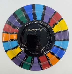 Beautiful Bright Whimsical Ceramic Bowl by DEMPSEY 1998