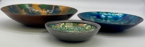 Copper Enameled Artisan Dishes and Ornate Dish