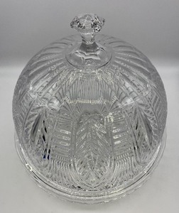 Cut Crystal Dome Covered Cake Stand and Base by SHANNON DESIGNS of Ireland
