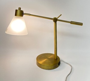 Swing Arm Brass Toned Table Lamp