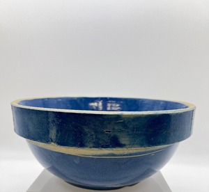 Vintage Blue Stoneware Bowl 10.5 - #1