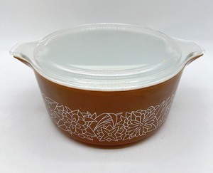 Vintage PYREX Woodland Brown Baking Dishes with Lids - QTY 3