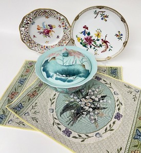 Vintage Variety of Porcelain and Linen including NIPPON, SCHUMANN & MINH LONG