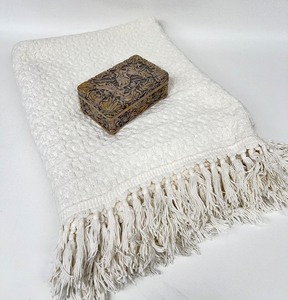 Afghan Throw Blanket and Carved Keepsake Box