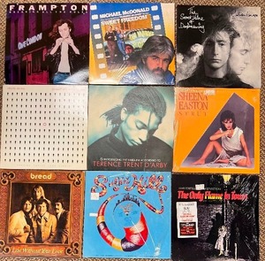 Vintage ROCK N ROLL Vinyl Lps Albums including Frampton, Bread and More - QTY 9