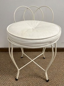 Vintage White Vanity Chair with Cushion