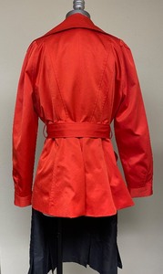 Spectacular Spring Marissa Baratelli Skirt, Kenneth Cole Tomato Red Belted Trench Coat, Silk Butterfly Blouse by The Kooples