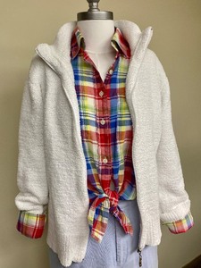 Get Ready to Golf Ladies  Ralph Lauren Plaid Button Down and Golf Pants, Cozy Kashwere Jacket and Greg Norman Cardigan