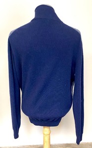 Marvelous McGeorge Mens Navy and Gray Houndstooth Cashmere Cardigan