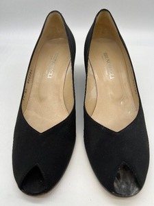 BRUNO MAGLI Black Open Toe Heel Shoes 7.5AA - ITALY