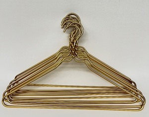 Antique Gold Aluminum Clothes Hangers - QTY 9