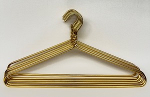 Antique Gold Aluminum Clothes Hangers - QTY 6