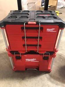 Milwaukee PACKOUT 22 in. Rolling Tool Box and 22 in. 3-Drawer  Customer Returns See Pictures