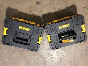 Lot of 2 DEWALT TSTAK IV 7 in. Stackable 18-Compartment Double Shallow Drawer Small Parts & Tool Storage Organizer  Customer Returns See Pictures