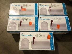Lot of Architectural Mailboxes Sequoia White, Large, Steel, Heavy Duty Post Mount Mailbox  Customer Returns See Pictures